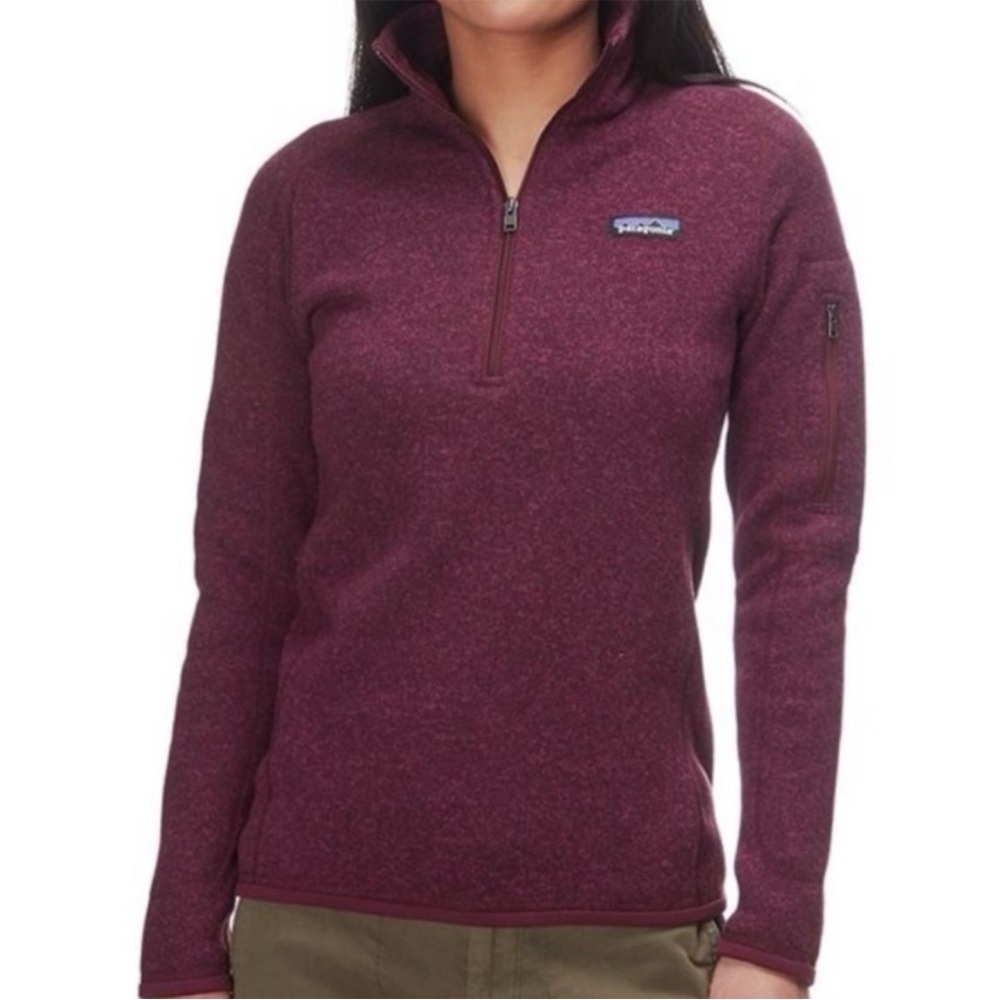 Patagonia Womens Quarter Zip Better Sweater in Dark Currant Size XS High Neck